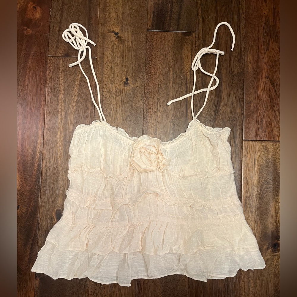 Zara Cream Ruffle Camisole